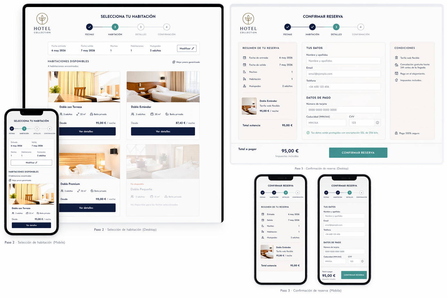 Motor de reservas Premium para hoteles y grupos interface